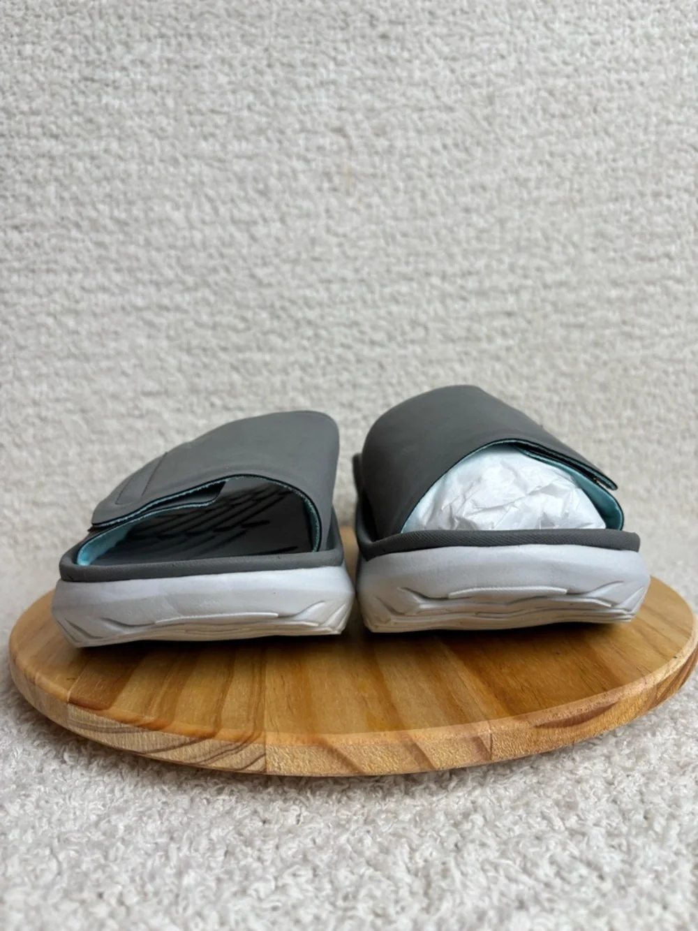 Vionic Beach Sandals Mens 7 Rejuvenate Recovery Adjustable Slides in Vapor Grey